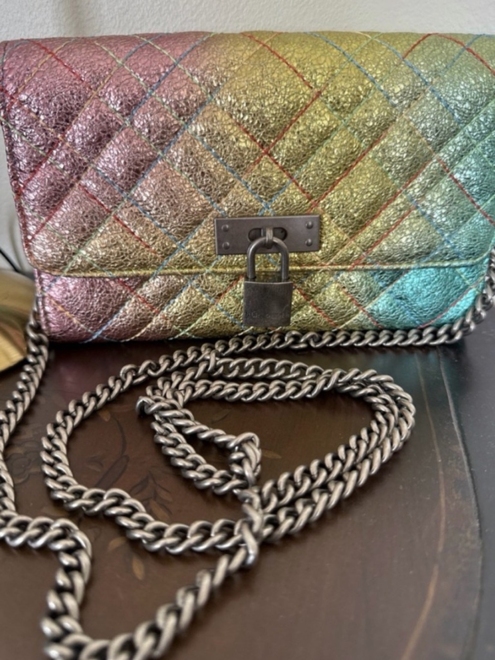 Kurt Geiger London Brixton Iridescent Metallic Crossbody Bag - Picture 2 of 10